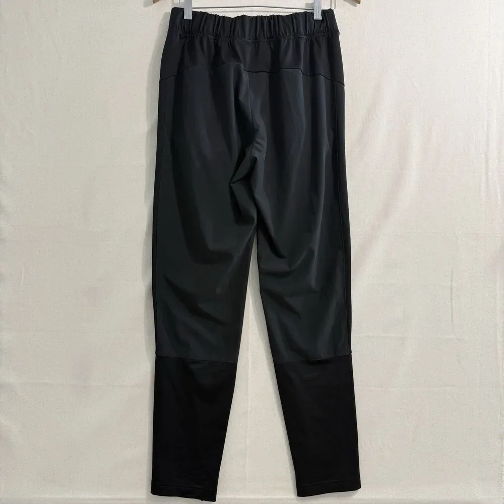 Mens Black Adidas Running Track Pants Athletic Training Wear Polyester Size M